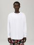 Palm Angels Large Classic Gothic Logo Oversized White Long Sleeve T-Shirt